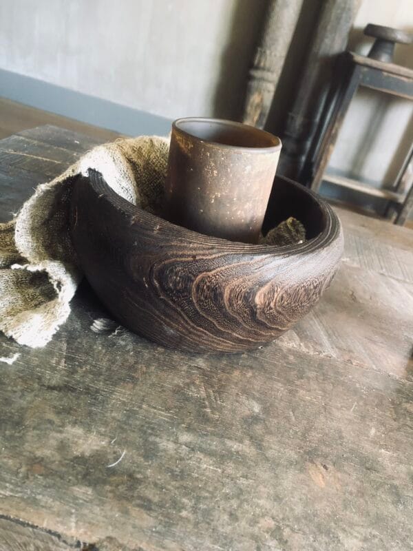 Donker houten schaal - Afbeelding 2