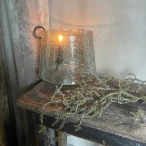 Windlicht Bubbelglas 🖤 rond